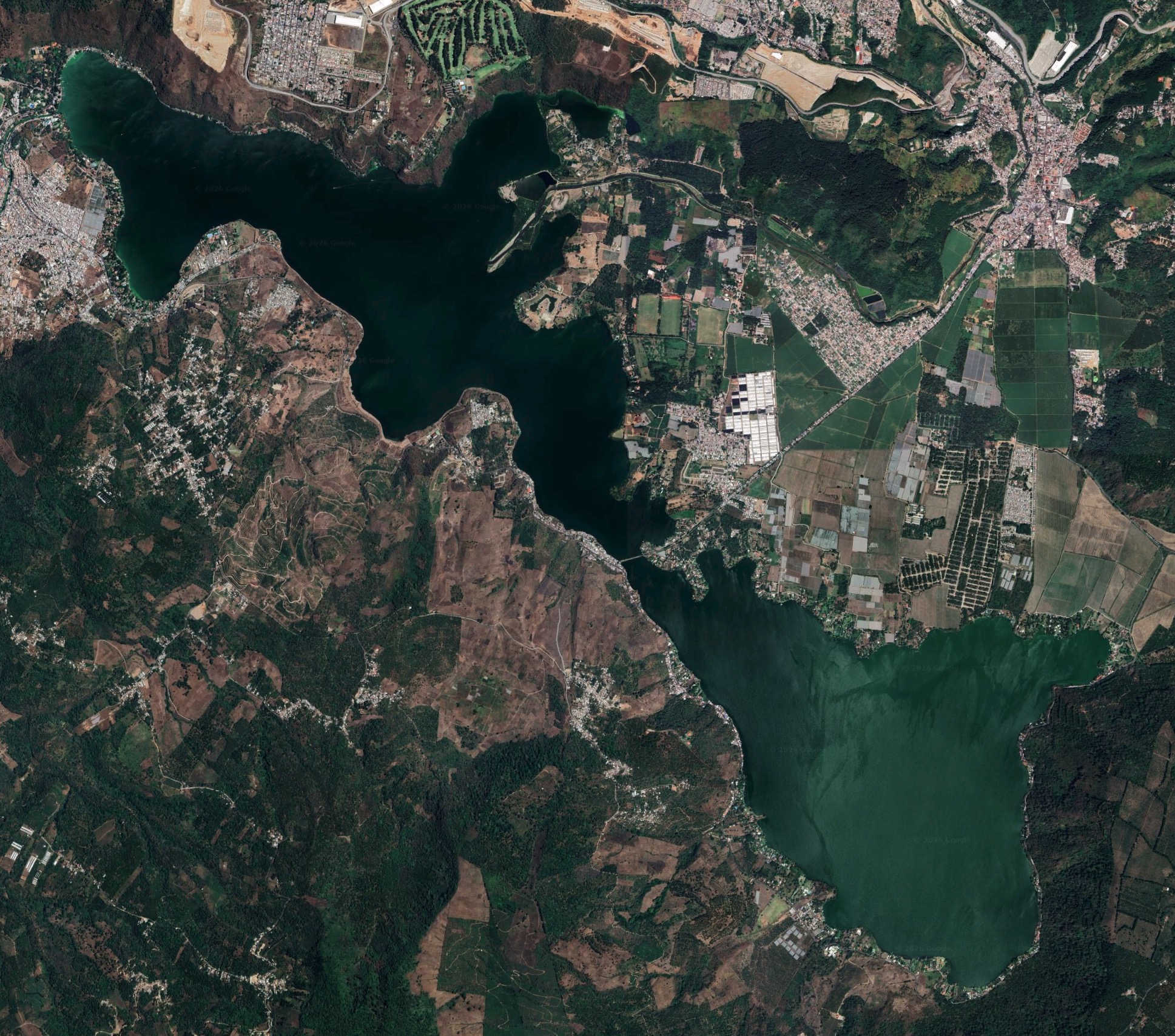 Mapa del lago de Amatitlán